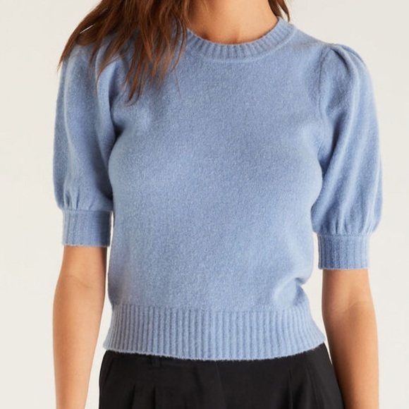 Z Supply | Tops | Cassandra Short Sleeve Sweater In Blue | Poshmark